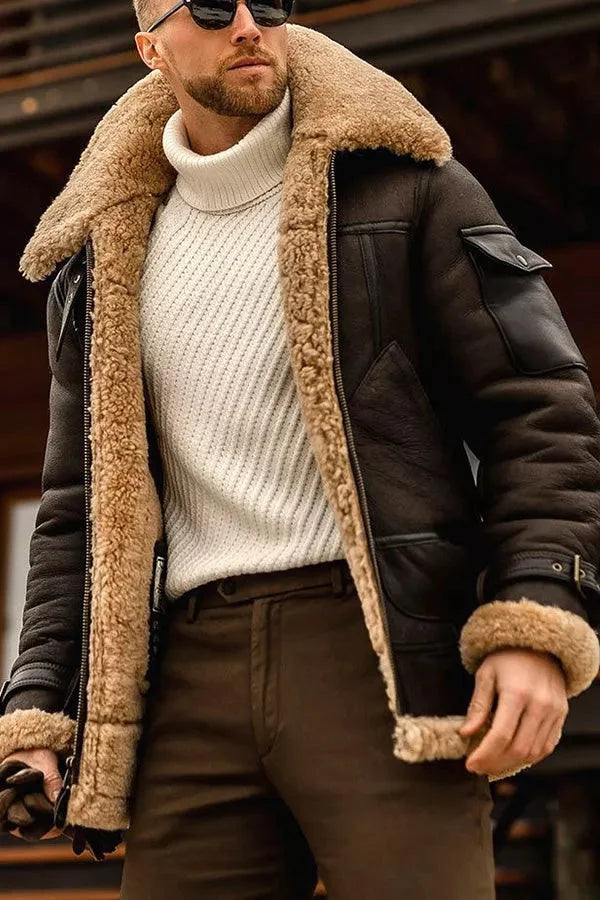 Blouson Cuir Véritable Élégant Féminin
