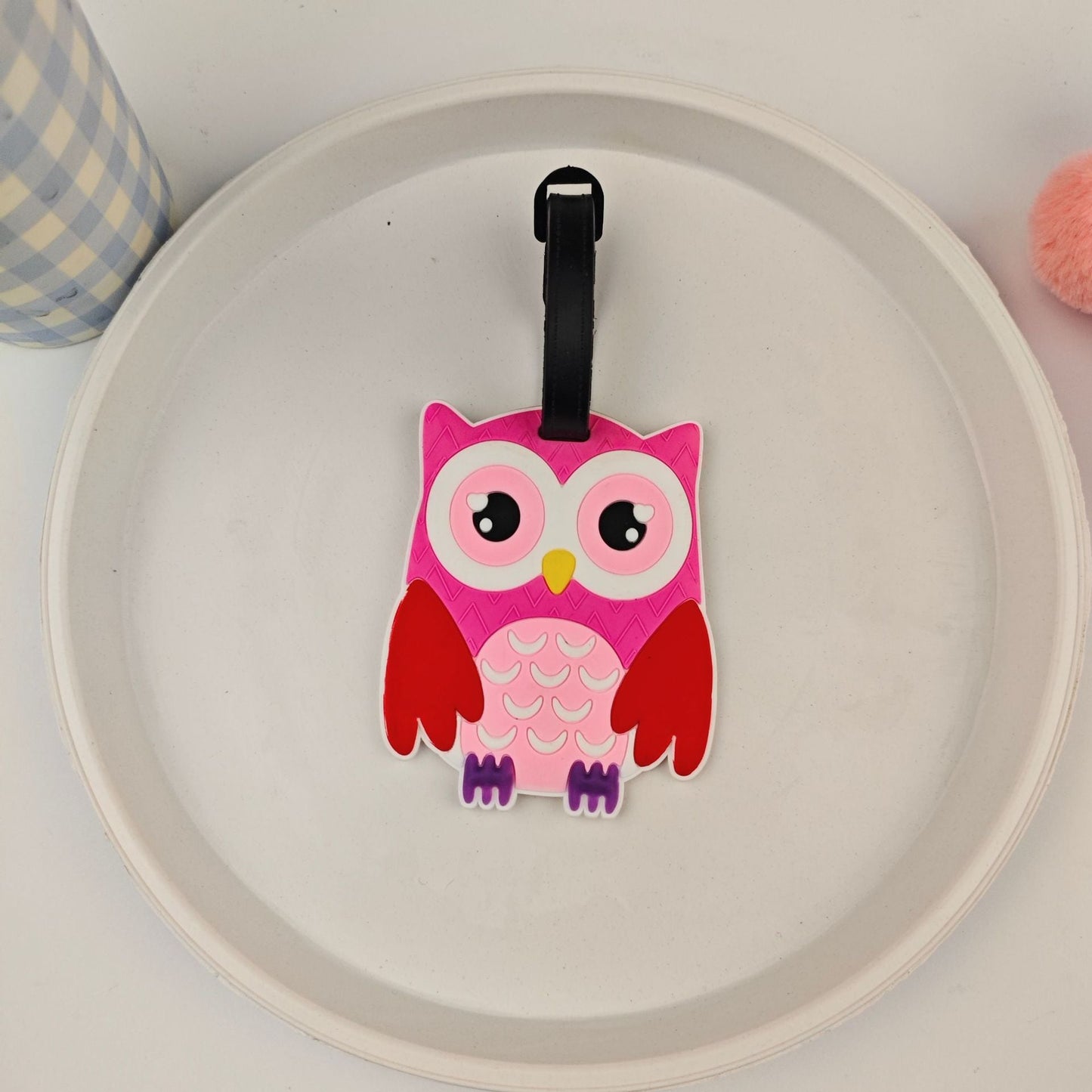 Étiquette de bagage unisexe motif hibou ludique 8