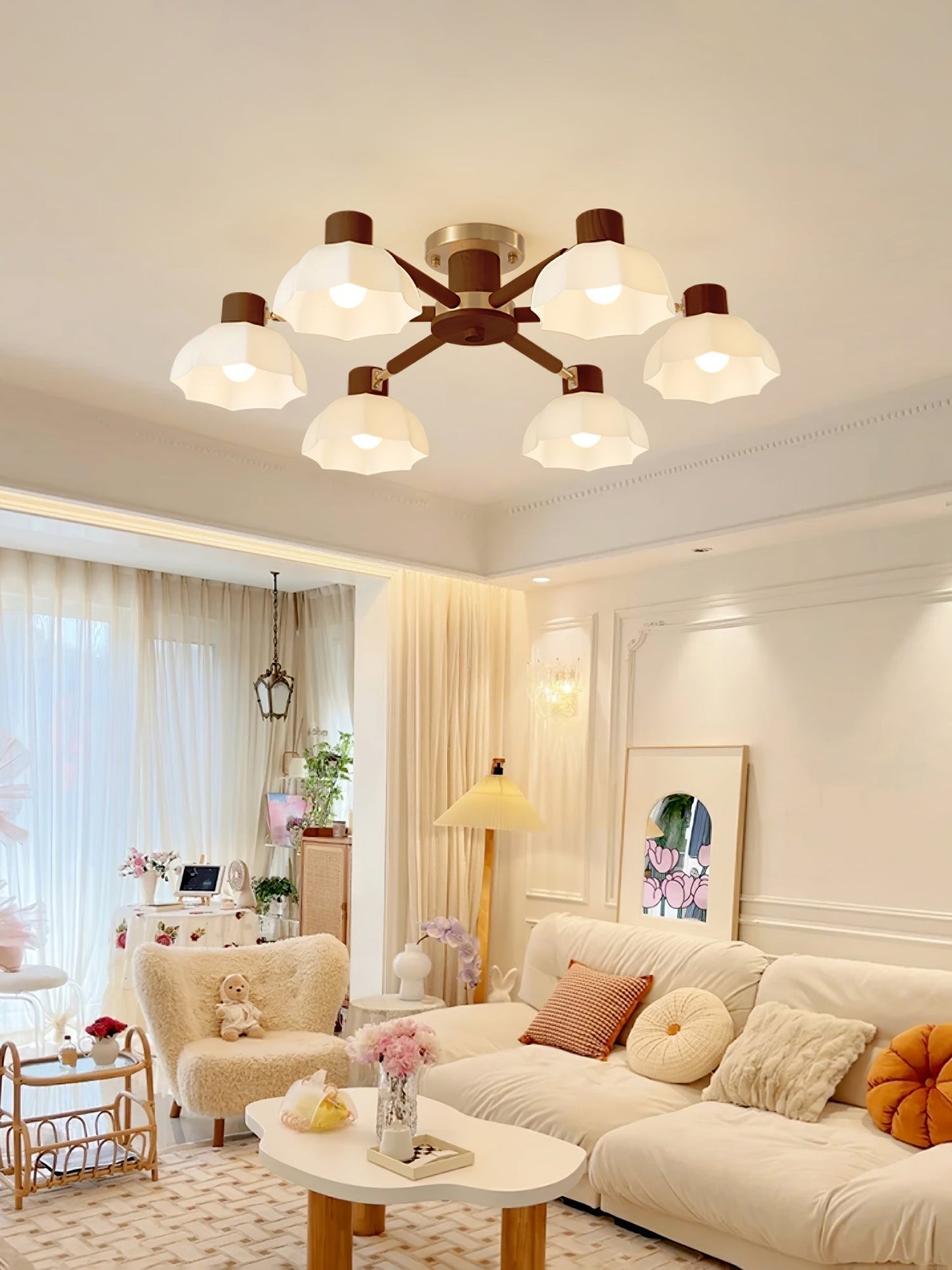 Luminaire Floral Suspendu | Éclairage Chic et Raffiné