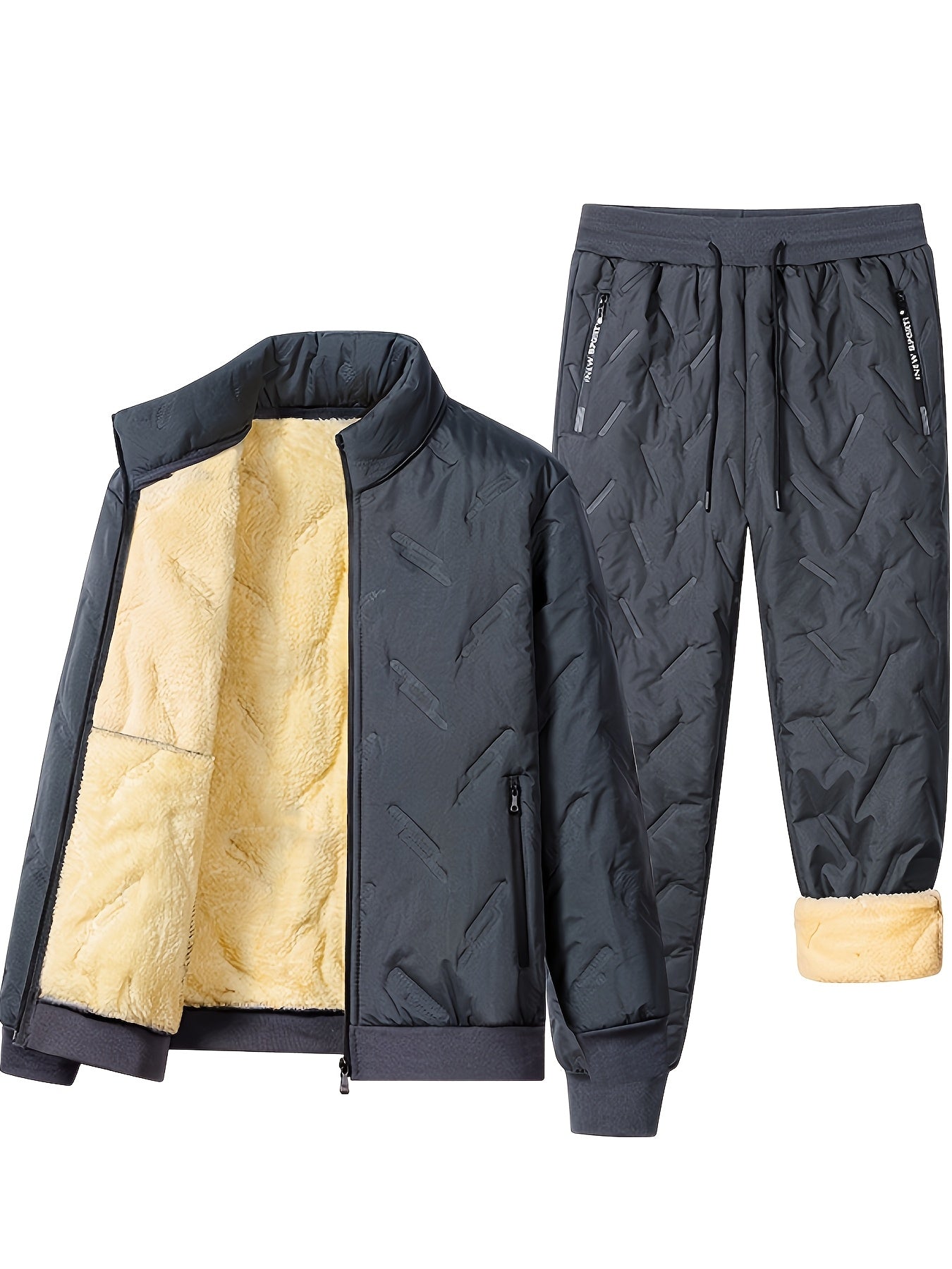 Veste et Pantalon de Sport Hiver Doublés Polaire pour Homme