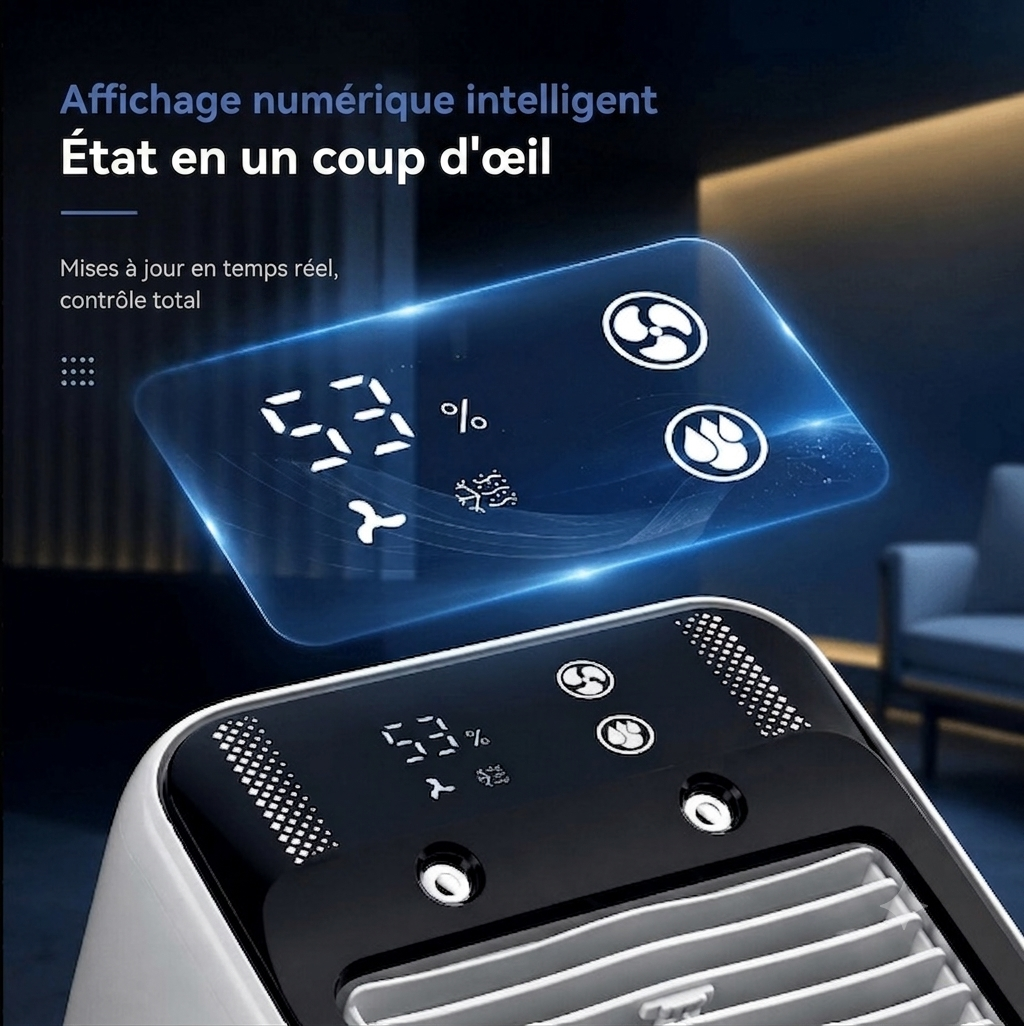Ventilateur Brumisateur Portable USB-C Réservoir Intégré Multiple