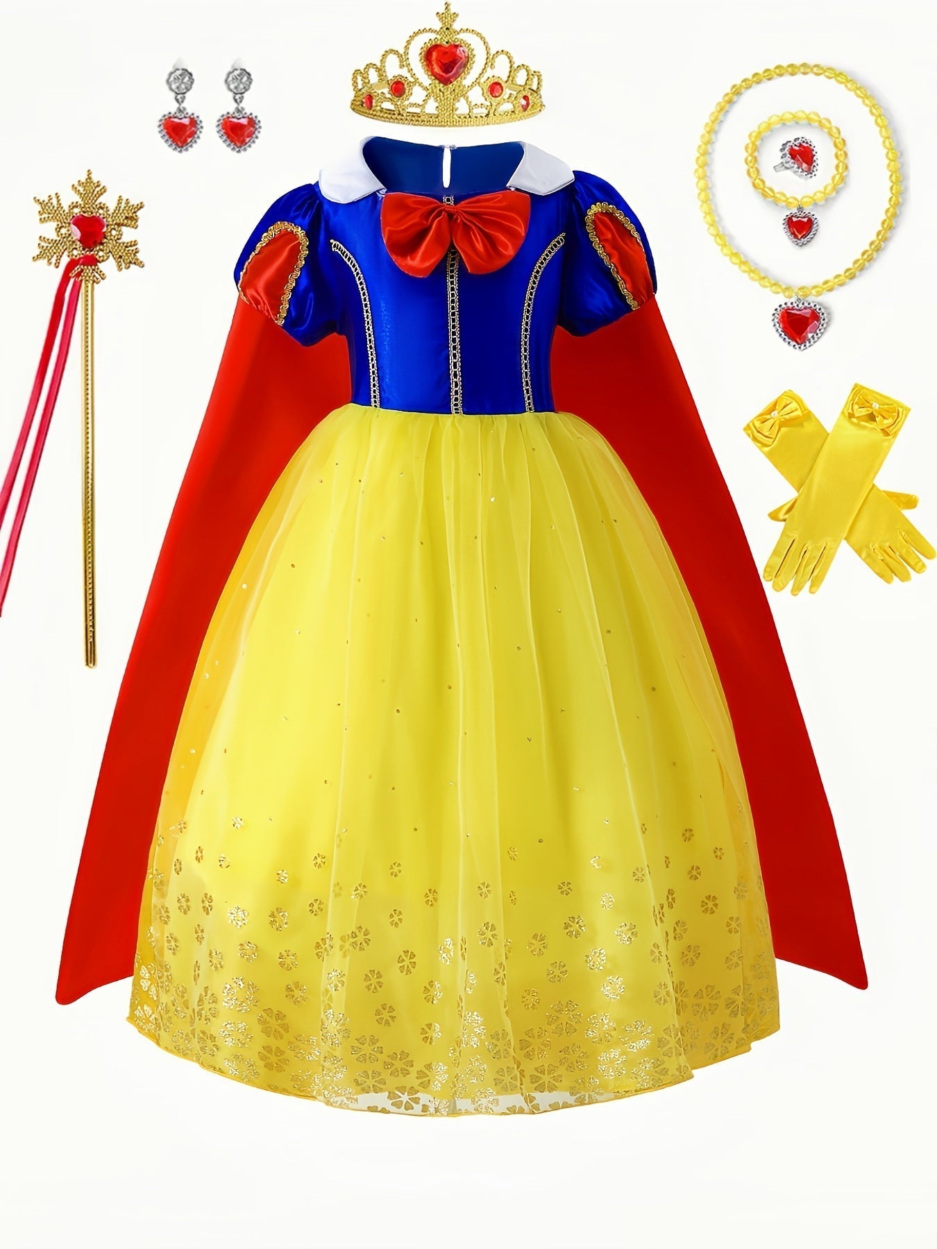 Robe de Princesse Enchantée pour Filles | Costume Neige Élégant et Doux
