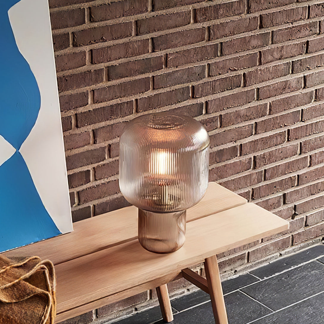 Lampe de Table Design en Verre et Acier