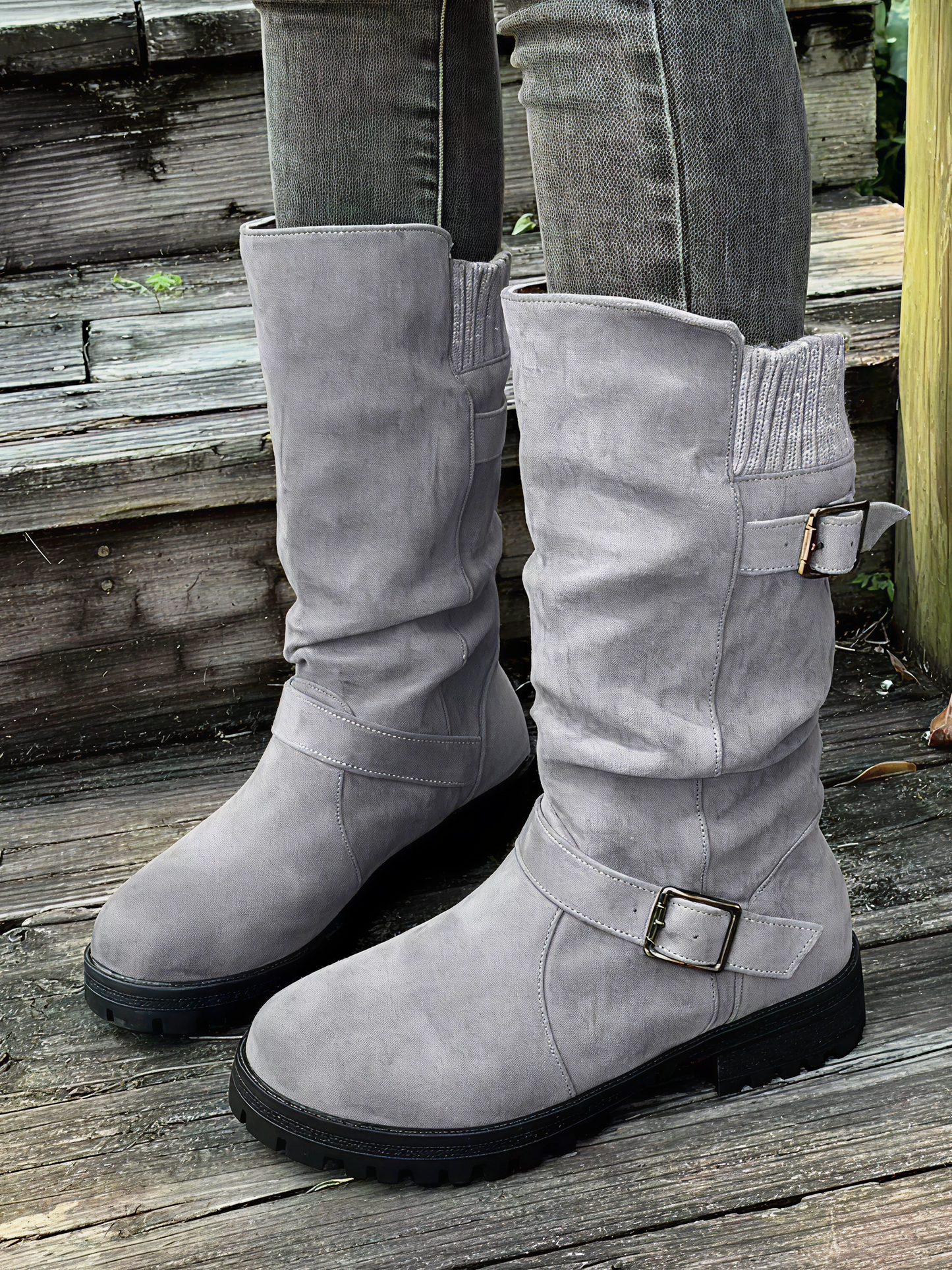 Bottes Hiver Chaude et Élégante avec Boucles