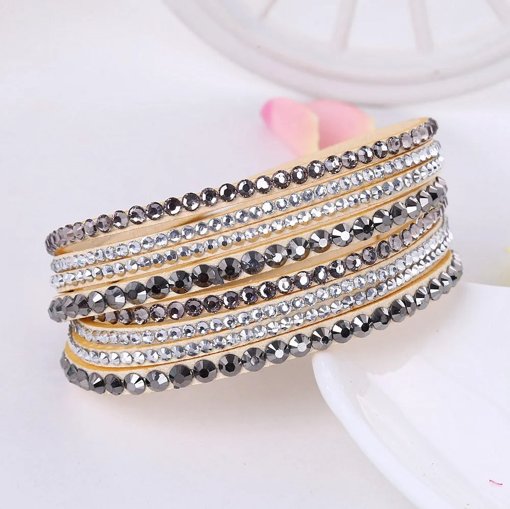 Bijou Femme Noir Cristal Tressé Élégant