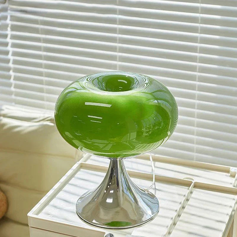 Lampe de Table Élégante Verre et Métal Chromé