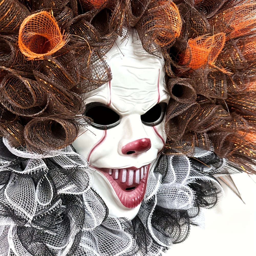 Couronne de Clown Effrayante pour Halloween | Déco d'Entrée Terrifiante - Foivo