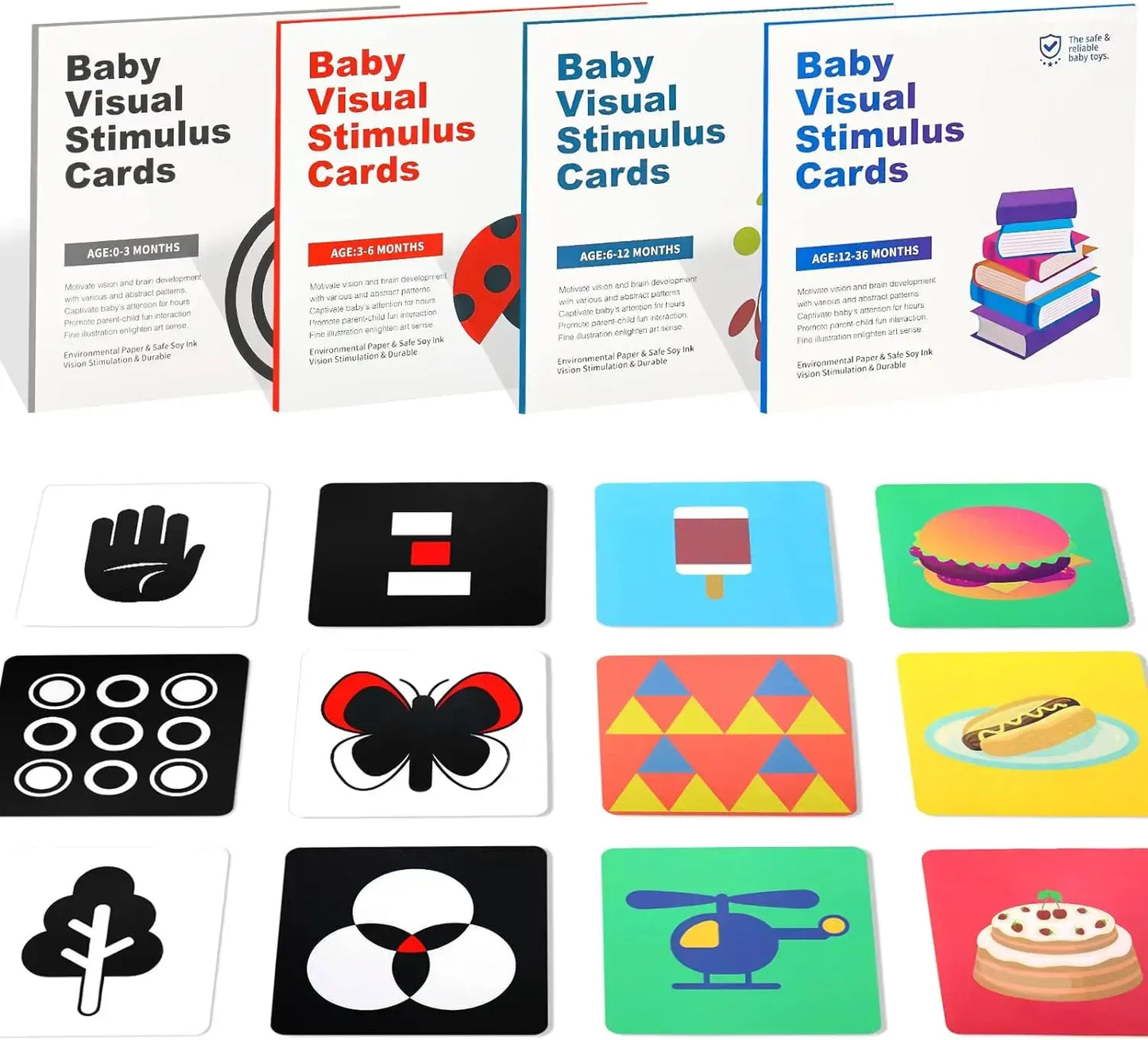 Cartes de Développement Visuel pour Bébés Contraste Élevé - BlxckFR