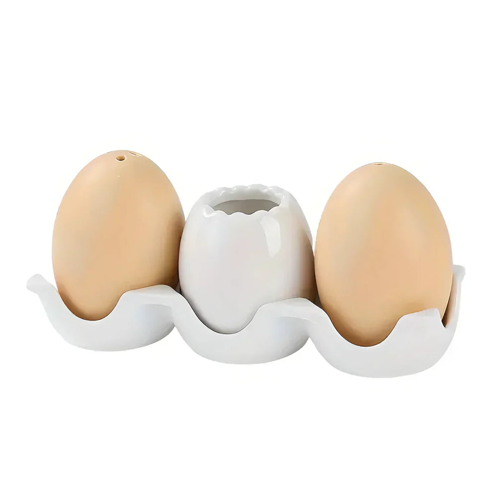 Ensemble de Pots à Épices en Céramique Oeuf Charmant - BlxckFR