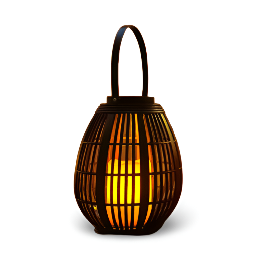 Lanterne Solaire en Rotin Chic – Éclairage Exterieur Élégant