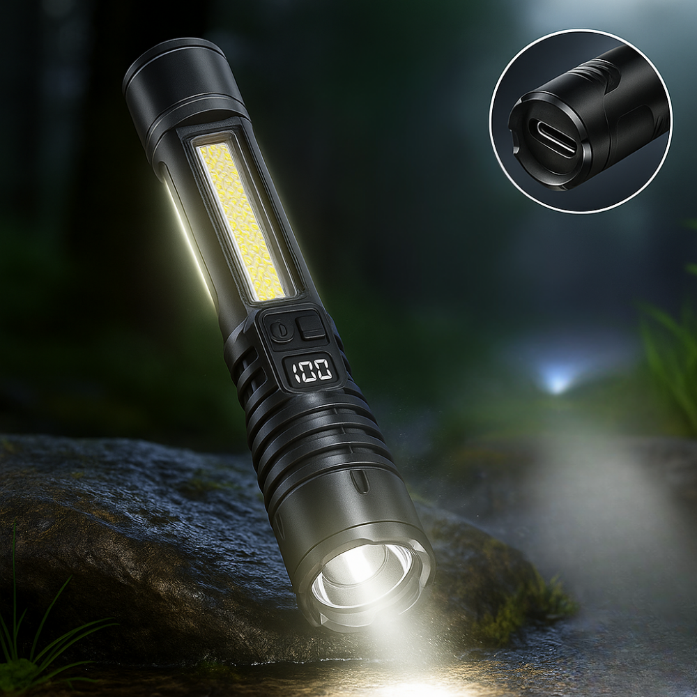 Lampe de Chasse Torche LED Rechargeable Puissante - BlxckFR