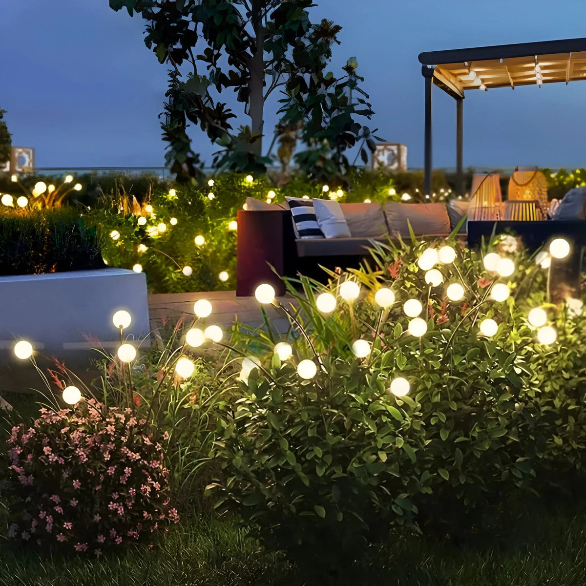 Lampe Solaire Jardin Oscillante Éclairage Extérieur Solaire Résistante aux Intempéries 5