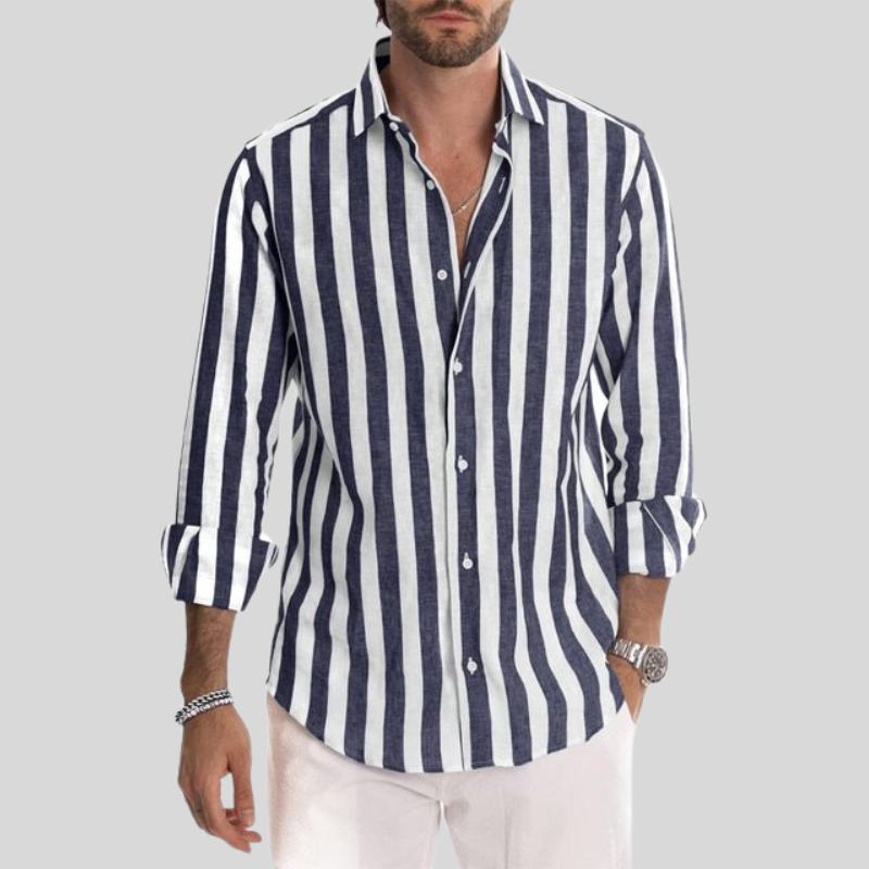 Chemise Homme Slim Fit Rayures Élégantes