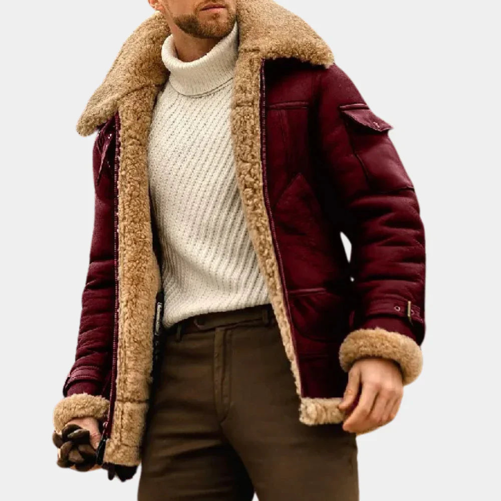 Blouson Aviateur Homme Cuir Imitation Élégant