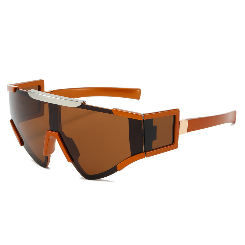 Lunettes de soleil homme style futuriste bouclier 11