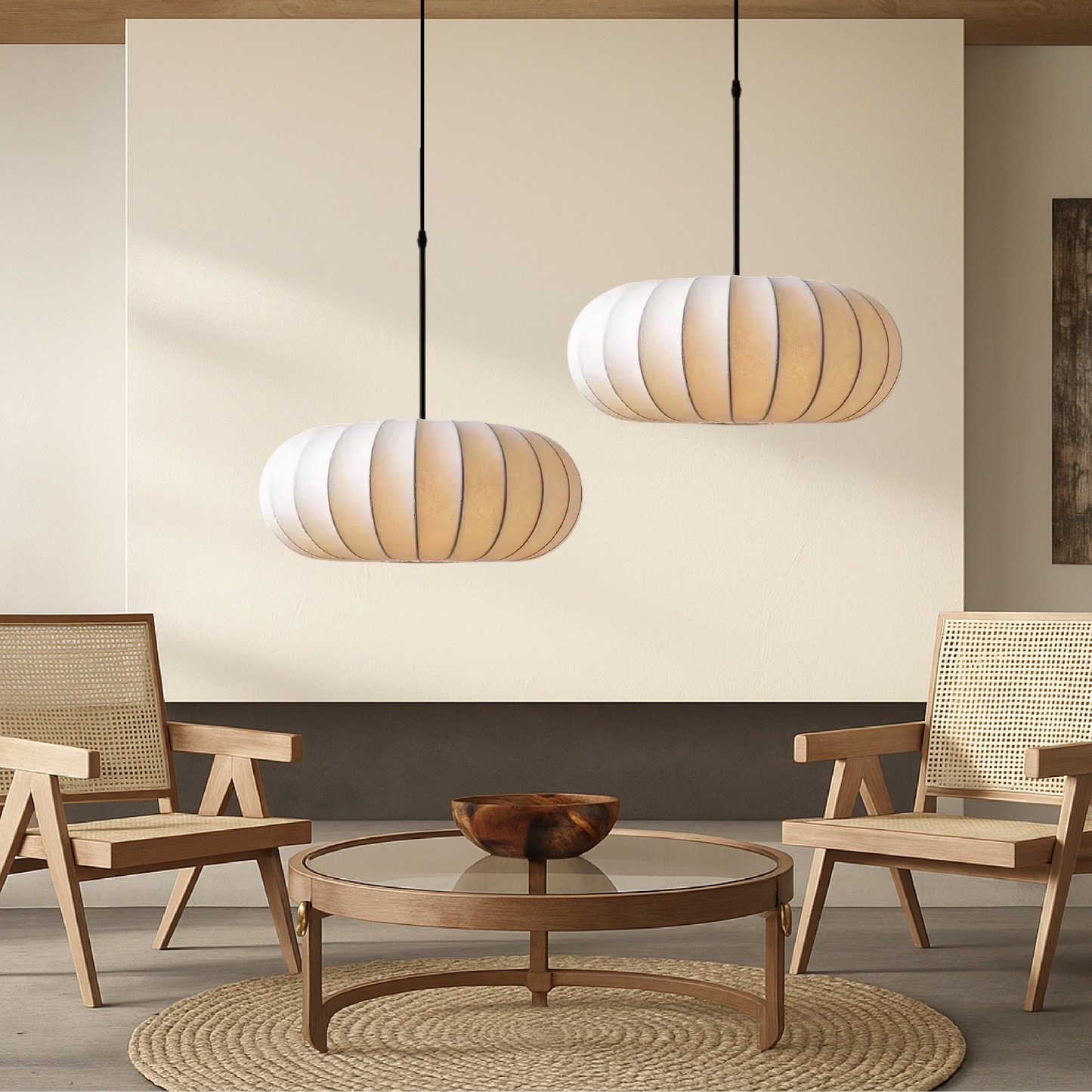 Lampe Suspendue Élégante en Tissu