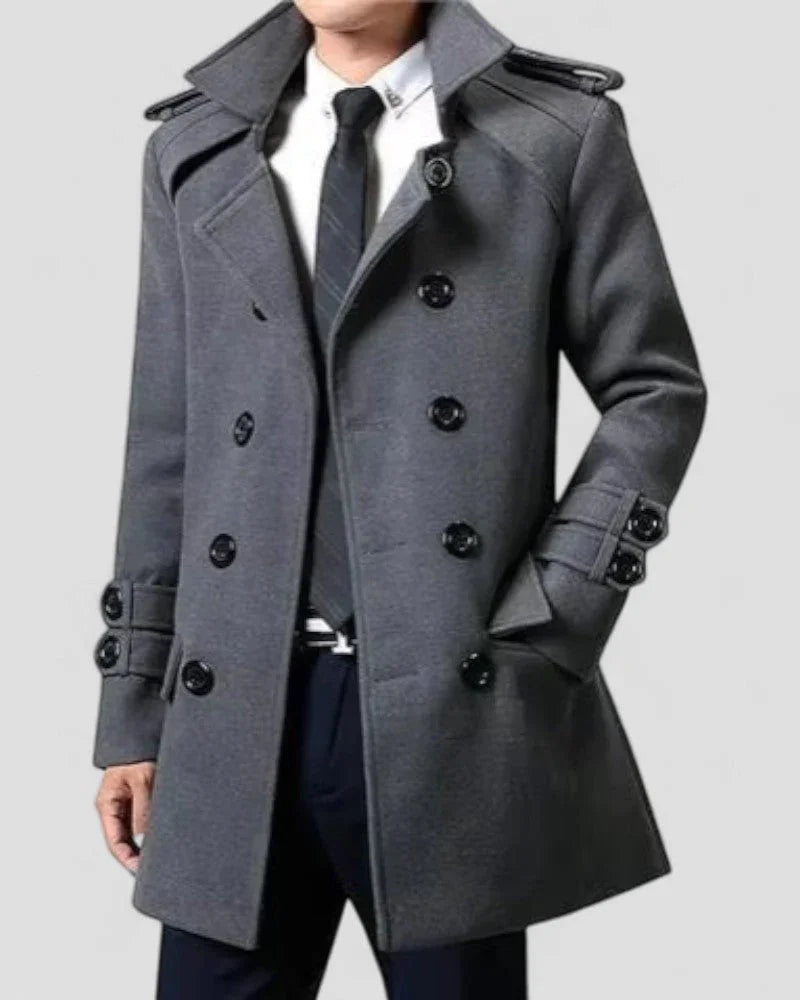 Manteau Homme Hiver Mi-Long à Double Boutonnage 1