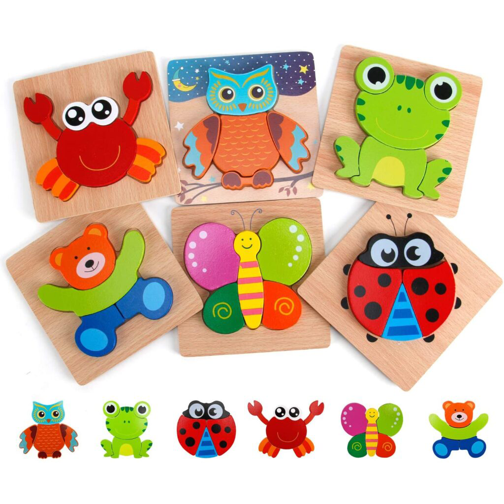 Jeux de Puzzles Bois Éducatifs - 6 Pièces pour Enfants - BlxckFR