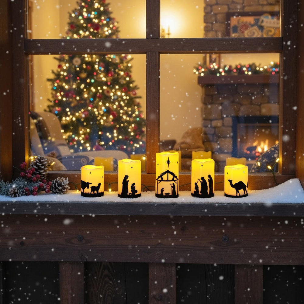 Crèche de Noël Bougies LED Sécuritaires Ensemble - BlxckFR
