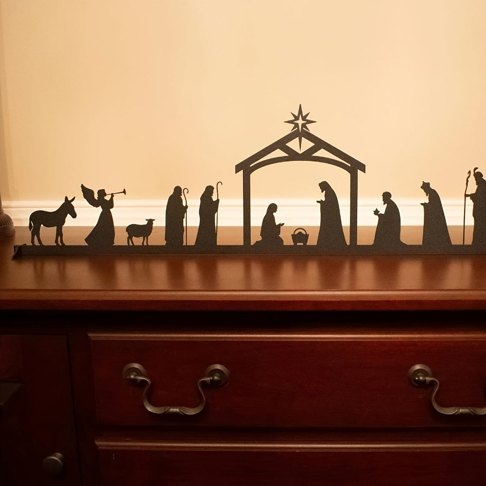 Décoration Murale Noël Cribs Métal Silhouette Élégante - BlxckFR