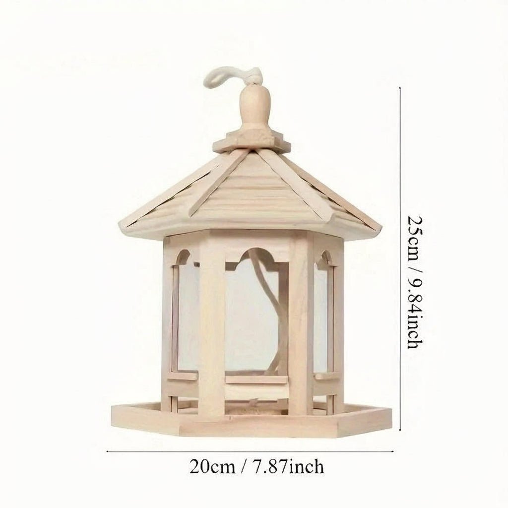 Nichoir à Oiseaux en Bois Rustique avec Système d'Eau Intégré pour Mésanges et Autres Oiseaux 6