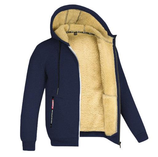 Veste Homme Laine dAgneau Capuche Coupe Moderne Décontractée