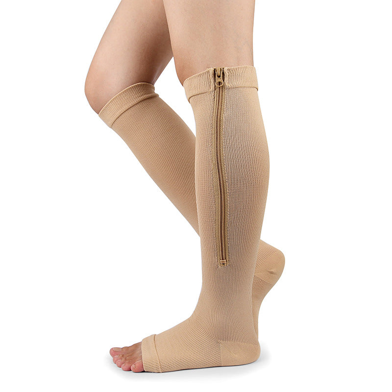 Chaussettes de Compression Médicales Femmes Haut de Gamme À Fermeture Éclair