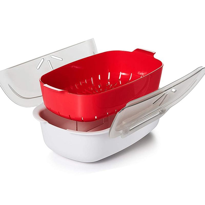 Panier à Vapeur Micro-Ondes Pratique pour Légumes et Viandes 4