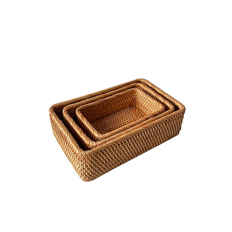 Panier de rangement rectangulaire pour femme en style naturel 7