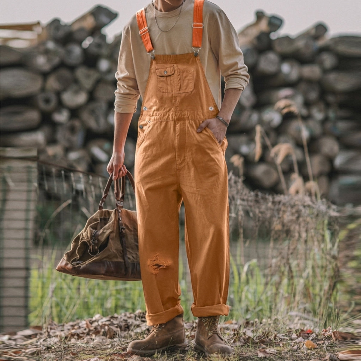 Pantalon de jardin unisexe à bretelles réglables 8