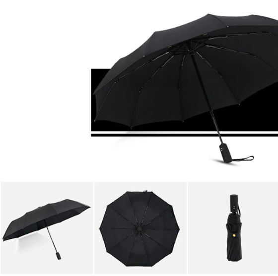 Parapluie Homme Pliant Solide Automatique Résistant aux Tempêtes 12