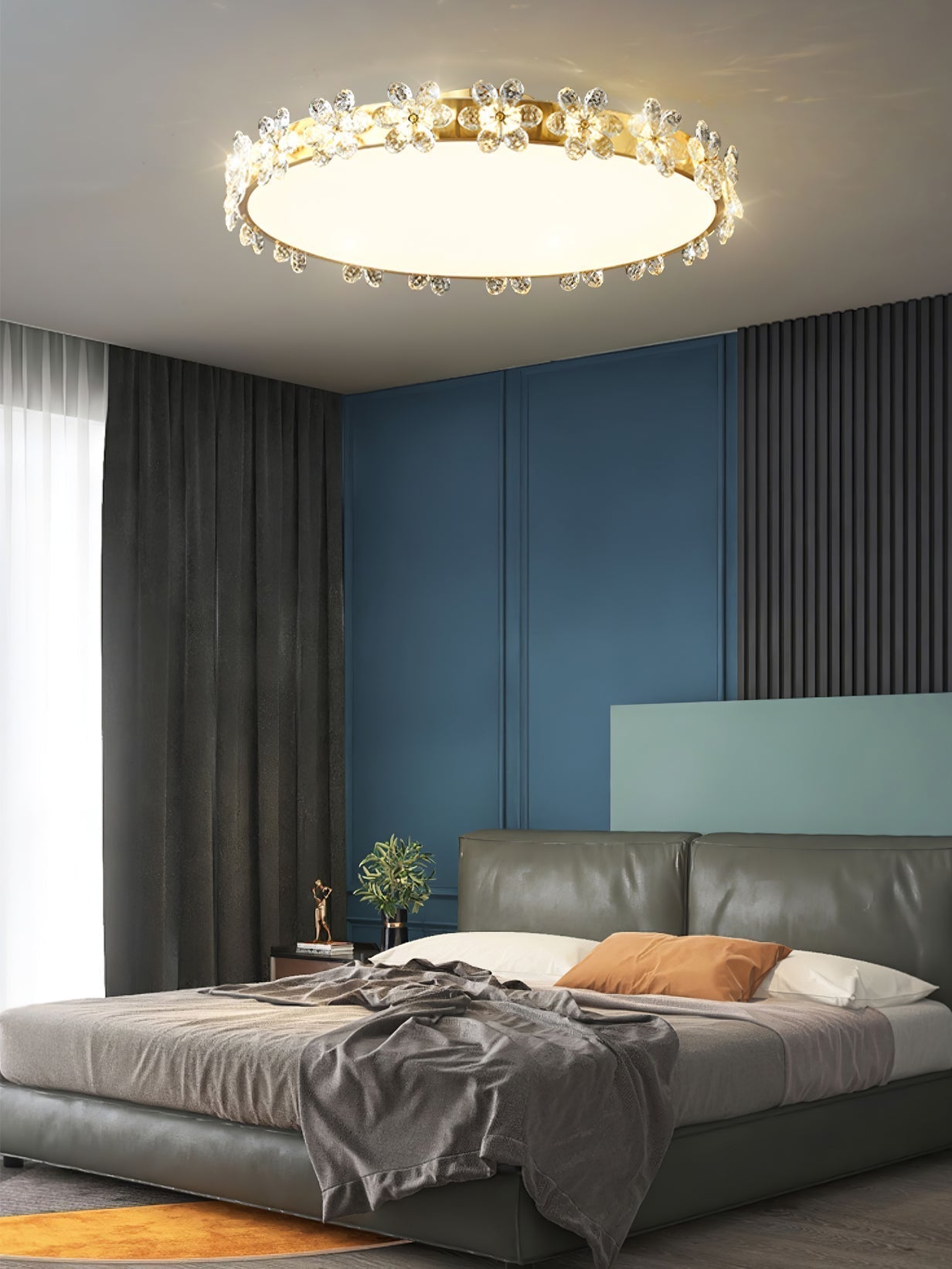 Lampe Plafond Cristal Luxe Élégant