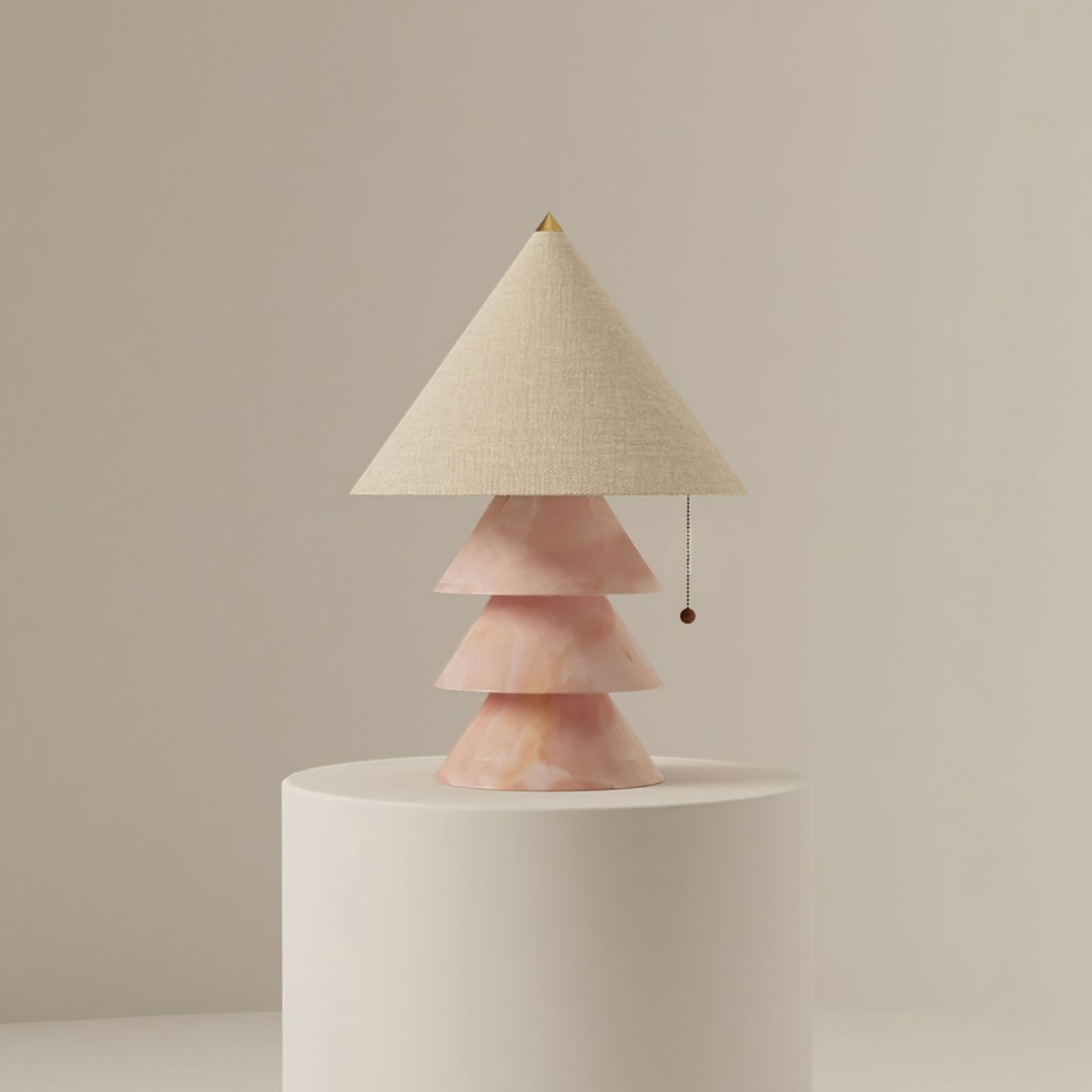 Lampe de Nuit Luxe en Pierre et Tissu