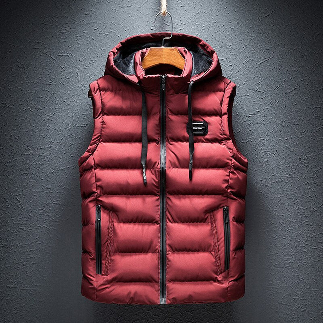 Gilet Duvet Homme Zippé Capuche
