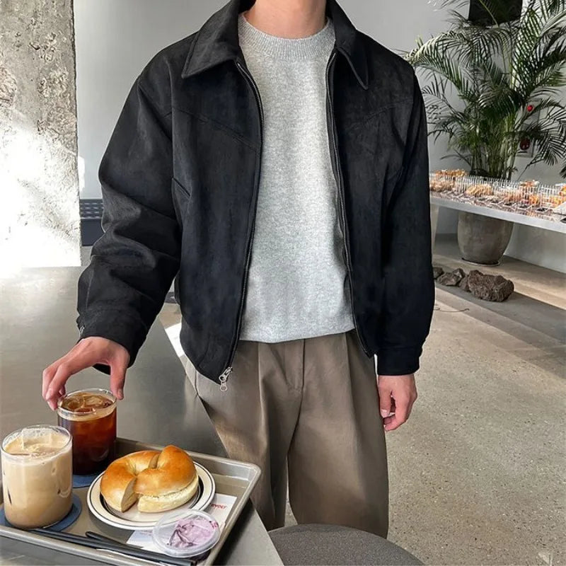 Veste Cuir Élégante Fermeture Éclair