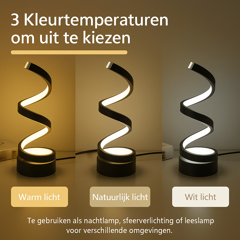 Lampe de table LED Spirale Dimmable Design Moderne