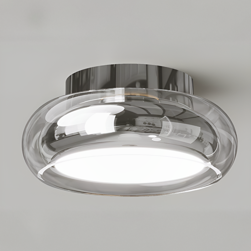 Lampe Plafond LED Chaleureuse Miniature en Verre