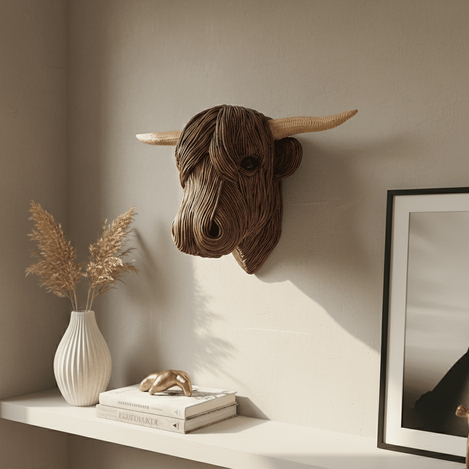 Sculpture Murale Vache Style Campagne 3