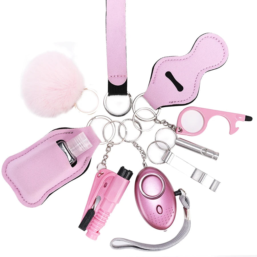 Kit d'Autodéfense Féminine - Alarme Personnelle avec Lampe LED, Casseur de Vitre et Outils de Sécurité