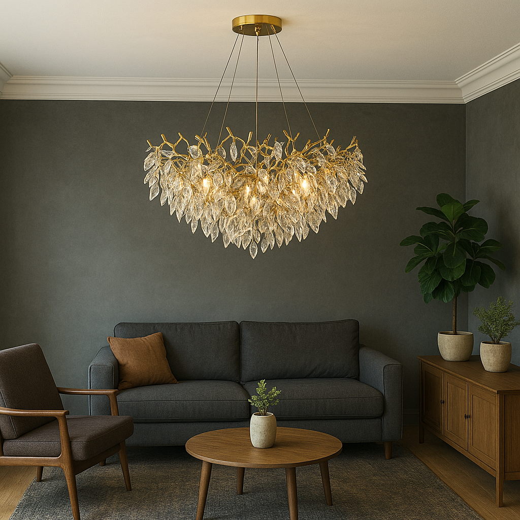 Lustre Cristal Luxe Éclairage Suspendu - Foivo