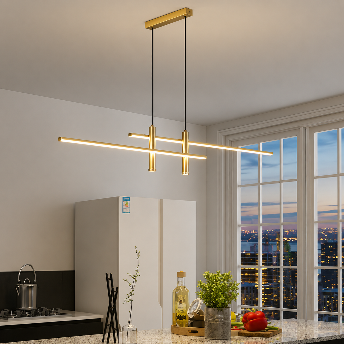 Suspension LED Linéaire Luminaire Design pour Table à Manger