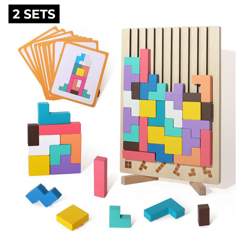 Jeu de Puzzle Bois Enfantin 42 Pièces - Développe la Créativité et la Logique