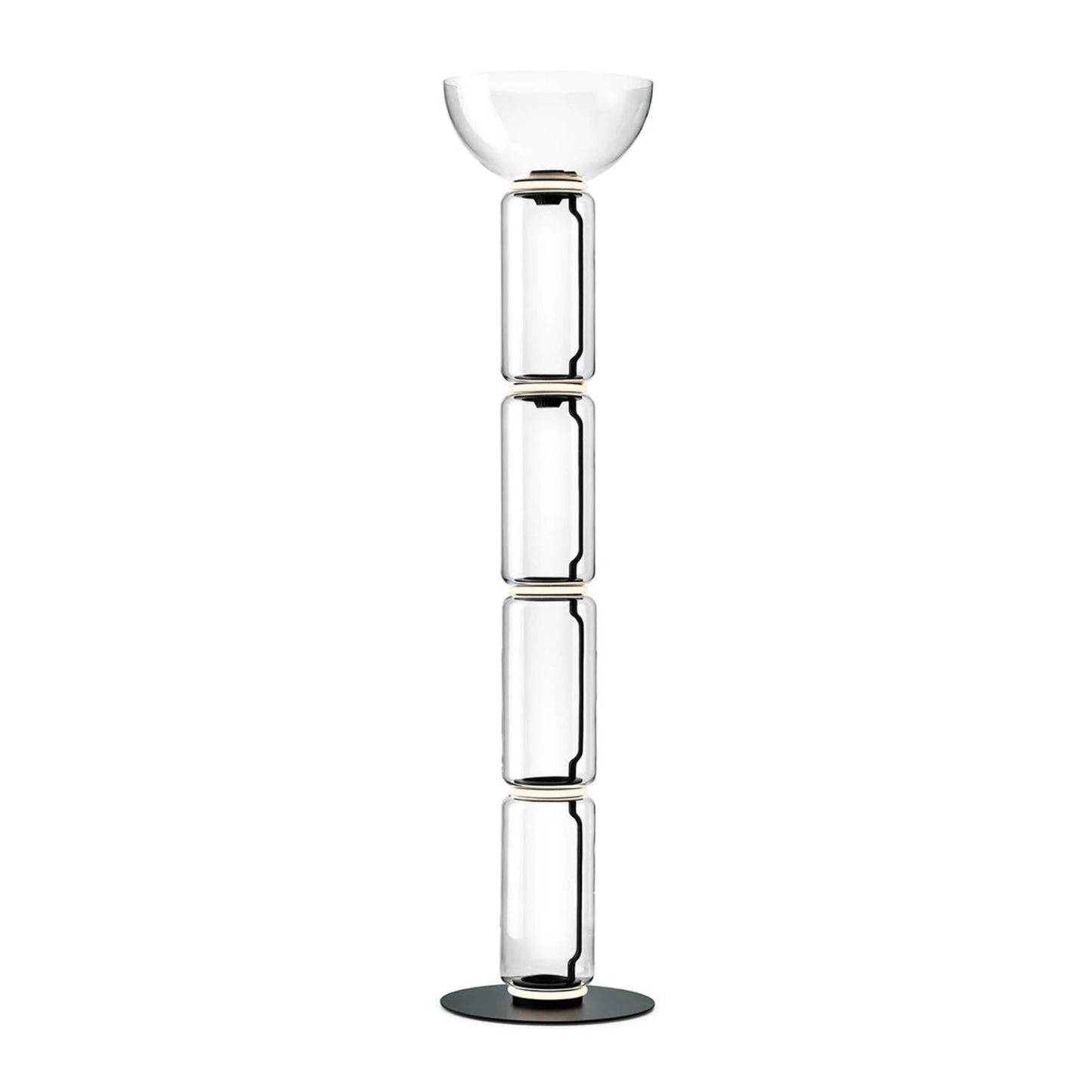Lampe de Sol Élégante en Verre avec Éclairage Doux