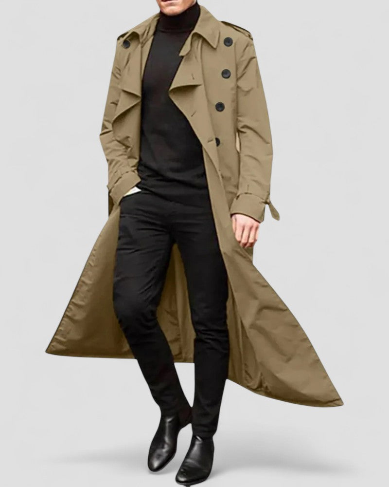 Trench-coat Long pour Hommes à Double Boutonnage 3