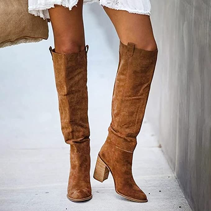 Bottes Western Chic à Talons Épais