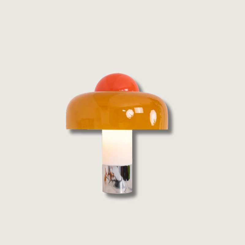 Lampe de Bureau Élégante | Abat-jour en Verre Rouge Chic - Foivo