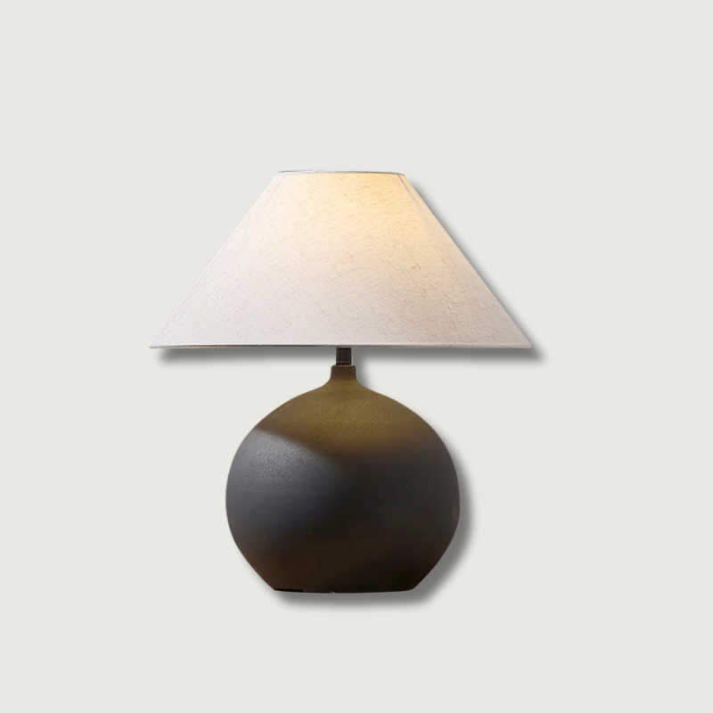 Lampe Céramique Élégante avec Abat-jour en Toile - Foivo