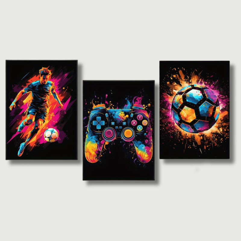 Tableaux Murals Abstraits de Football pour Gamers - BlxckFR