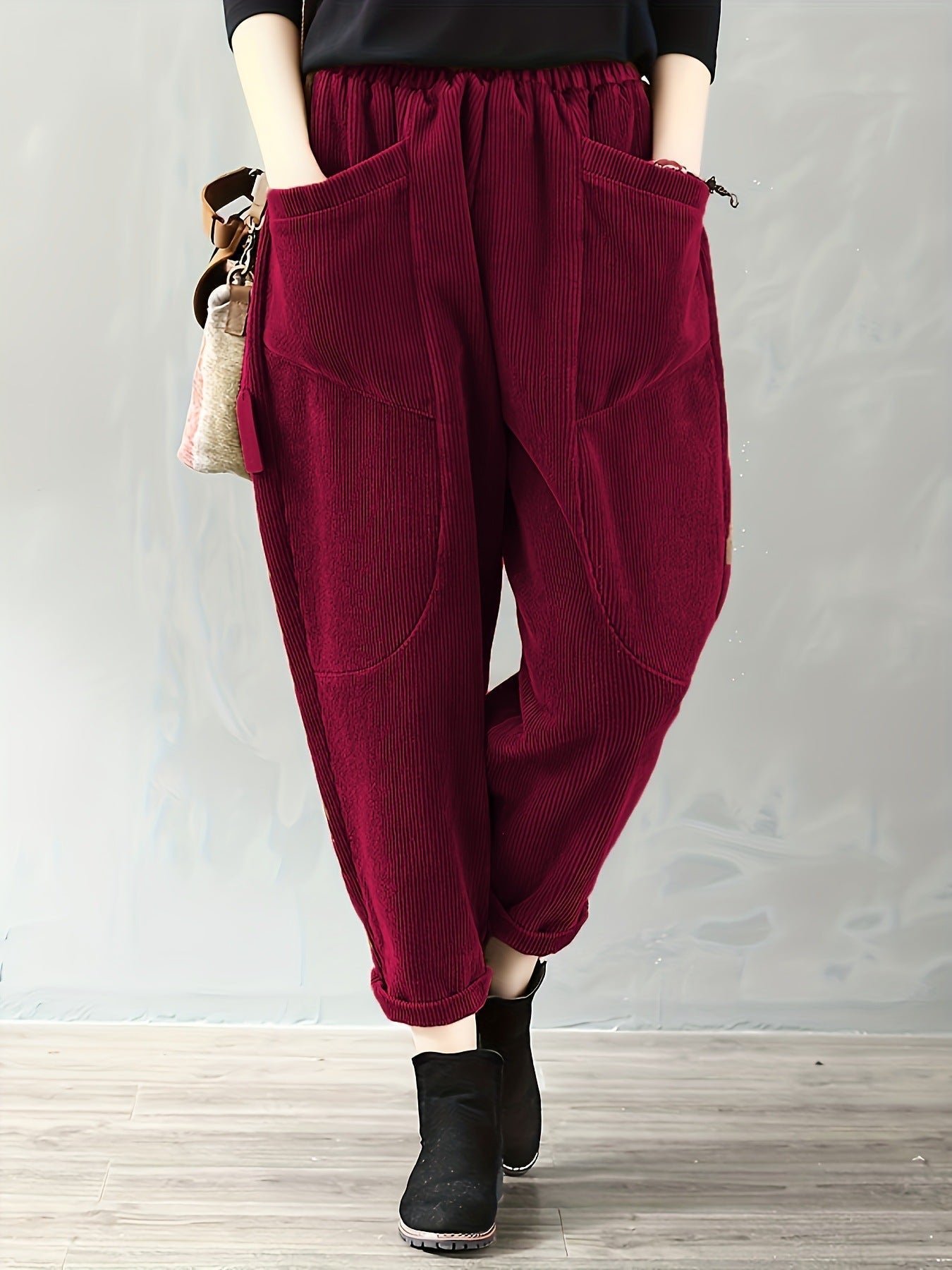 Pantalon Coton Doux Femme Décontracté