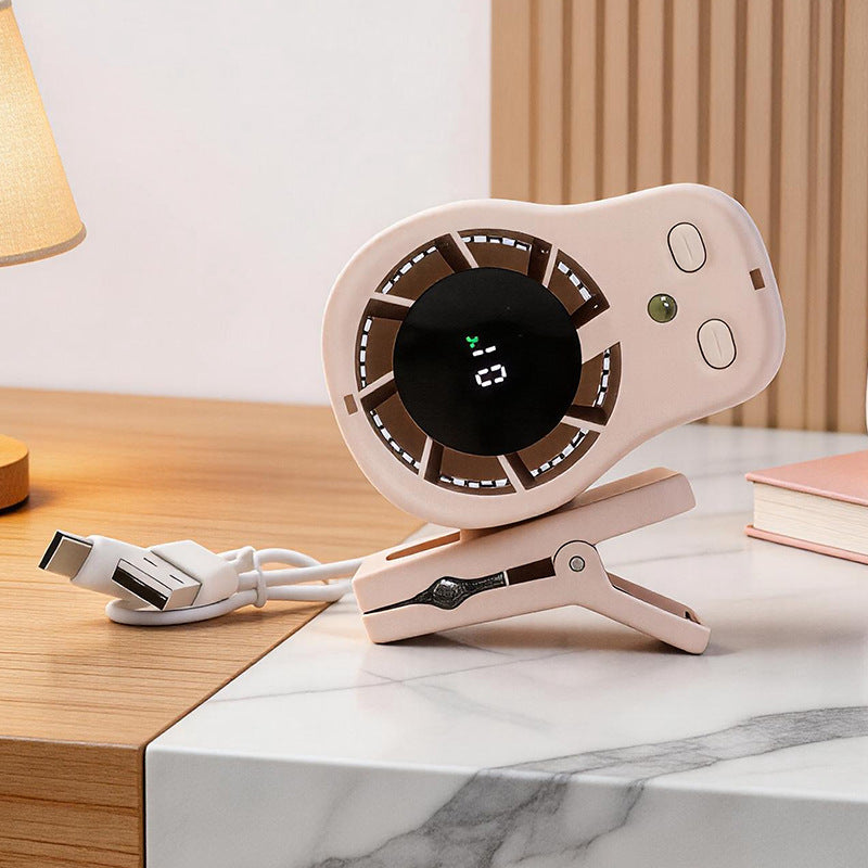 Ventilateur Portable Rechargeable À Pince avec Affichage LED et Vitesse Réglable 5